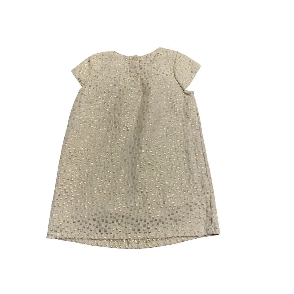Baby Gap Toddler Girls Gold & Ivory Holiday Dress - Size 2 years - Like New!